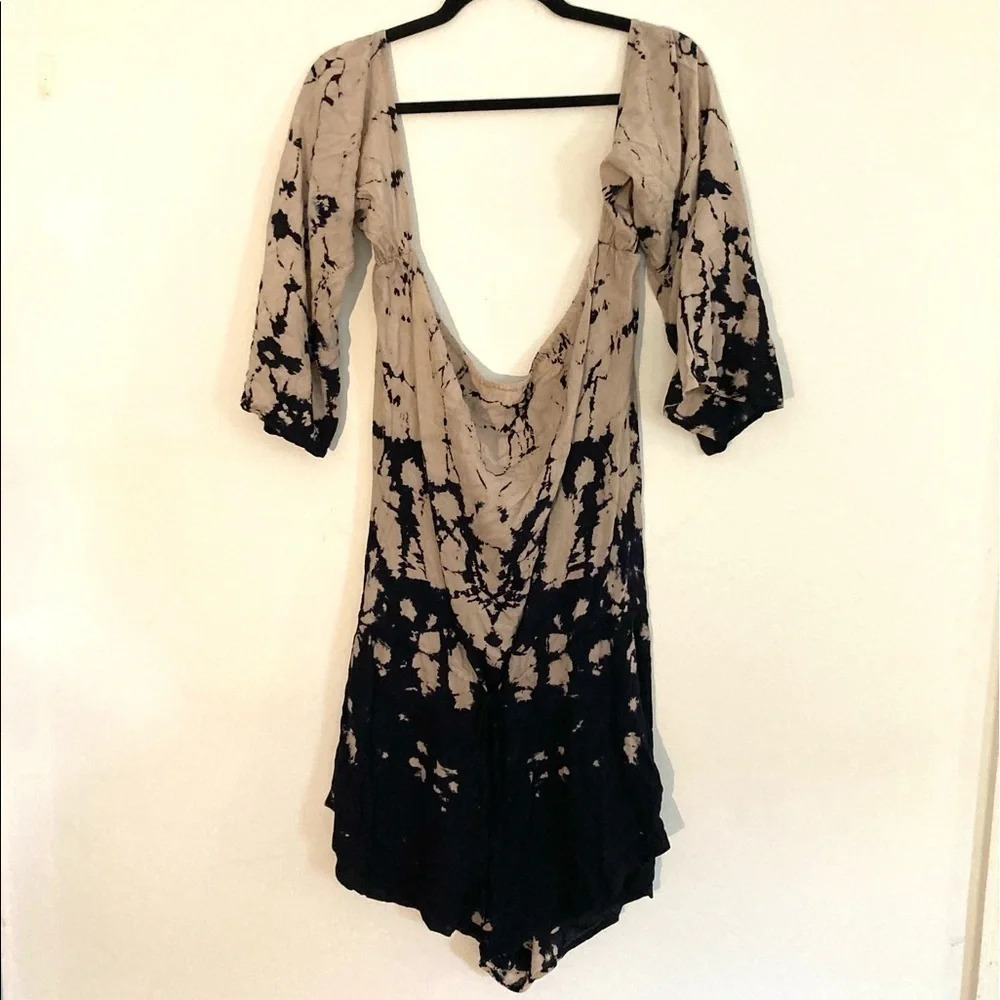 Blue Life Life’s a Beach Romper Tie Dye Medium‎